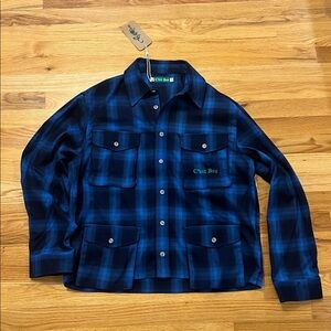 Blue and Black Plaid Shirt by C’est Bon